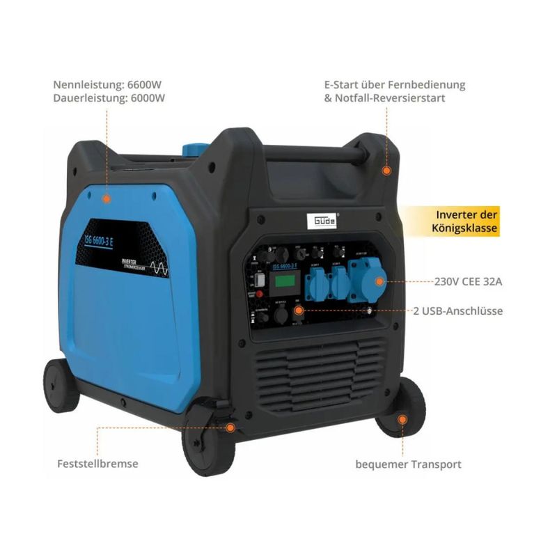 Güde Inverter bensin 6600W strømaggregat 